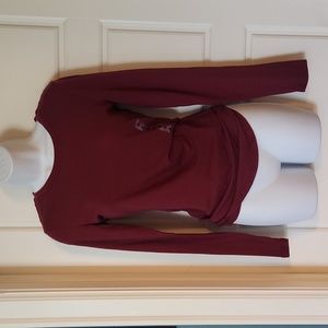 Planet Gold Long Sleeve T-Shirt - Burgundy